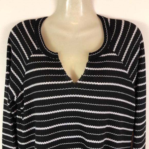 NWT William Rast Gryphon Striped Waffle Knit Peplum Top Size Medium - Picture 3 of 6